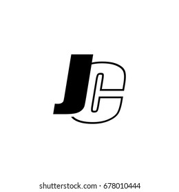 Letter J C Logo Overlapping Black Stock Vector (Royalty Free) 678010444 ...