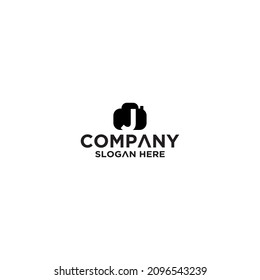 Letter J camera logo design simple minimalist