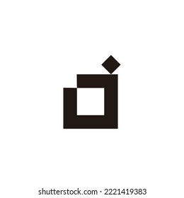 Letra j cámara, símbolo geométrico cuadrado simple vector logo