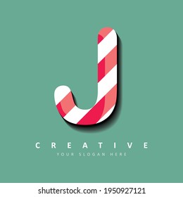Letter J Candy Logo Design. Vector Illustration