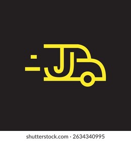 Letter J Car Logo Design Template. Automotive Car Logo