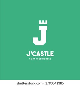 Letter J castle premium logo design template