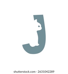 Letter J Cat Logo, minimalist logo template design, for your company