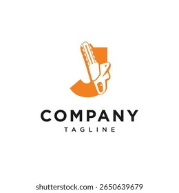 Letter J Chainsaw Logo Icon Vector