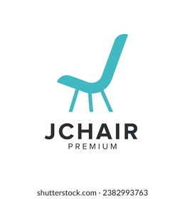 letter J chair logo vector icon illustration