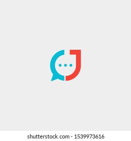 Letter J Chat Logo Template Vector Design