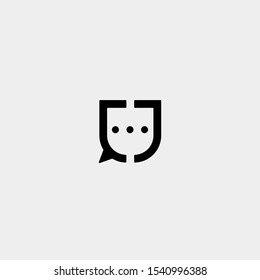 Letter J Chat Logo Template Vector Design