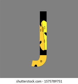 letter J cheese simple design logo