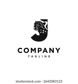 Letter J Cheetah Logo Icon Vector