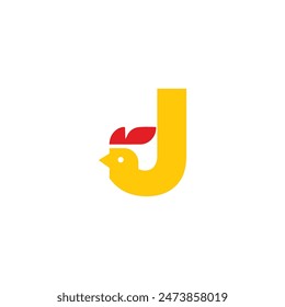 Letter J Chick logo icon vector template.eps