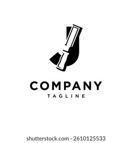 Letter J Chisel Logo Icon Vector