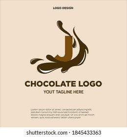 Letter J Chocolate logo template design in Vector illustration
