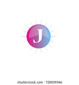  Letter J with circle color element logo Design