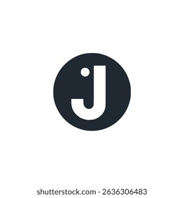 letter J circle minimalism logo vector illustration template design