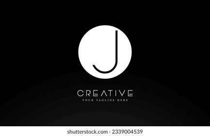 Letter J circle shape logo design template with White color