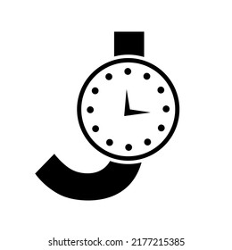Plantilla de vectores de diseño de logotipo de reloj de letras J