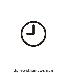 Letter J clock, outline geometric symbol simple logo vector