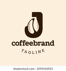 Letter J Coffee Bean Logo Design
