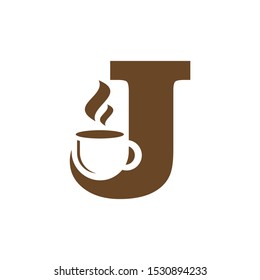 Diseño vectorial del logotipo del restaurante Café y cafetería Carta J