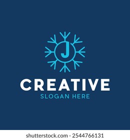 Letter J Cold Snowflake Winter Icon Simplicity Business Creative Logo