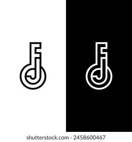 Letra j combinada con logotipo de forma clave.