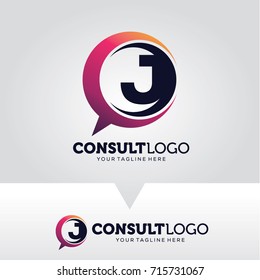 Letter J Consulting Logo Template Design Vector, Emblem, Design Concept, Creative Symbol, Icon