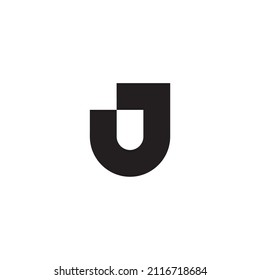 
letter J in continuation simple symbol logo vector