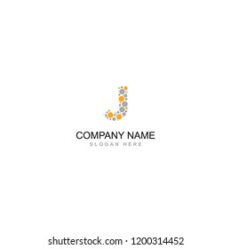 Letter j created using circles vector logo design