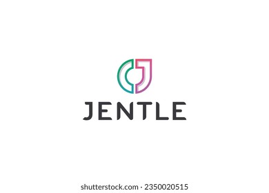 Logo de la letra j de la línea creativa de arte de la gota