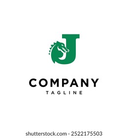 Letter J Crocodile logo icoon vector