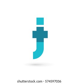 Letter J cross plus logo icon design template elements