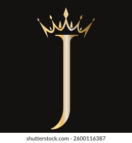 Letter J Crown Logo Concept For Fashion and Beauty Symbol Vector Template