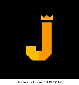 Letter J Crown Logo Design Template Inspiration, Vector Illustration.