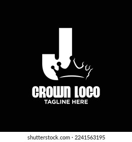 Letter J Crown Logo Design Template Inspiration, Vector Illustration.
