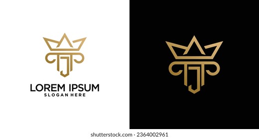 Letter j and crown logo design for law firm logo with creative idea