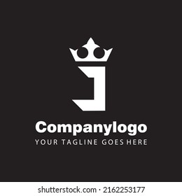 letter J crown monogram design for logo company