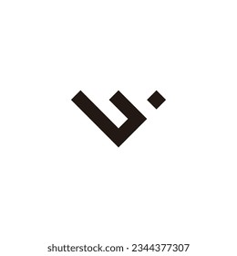 Letter j crown, square geometric symbol simple logo vector