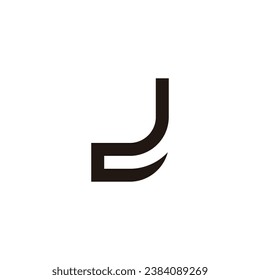 Letter J curve, elegant geometric symbol simple logo vector