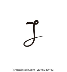 Letter J curve line geometric symbol simple logo vector