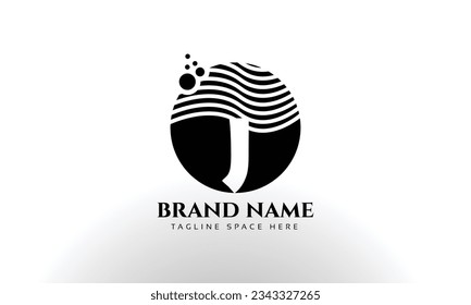 Letter J curve shape logo design templates