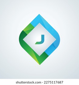 letter j cut vector logo design template tech bitcoin