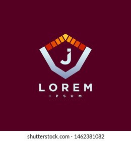 Letter J Cyber, Security and power technology Logo Design Vector Template