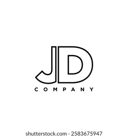 Letter J and D, JD logo design template. Minimal monogram initial based logotype.