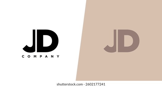 Letter J and D, JD logo design template. Minimal monogram initial based logotype.