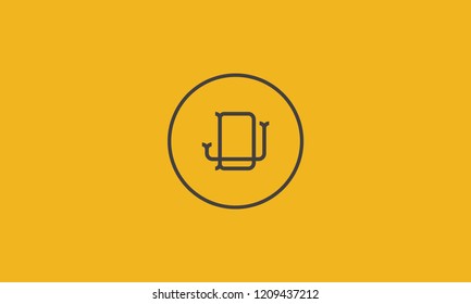 LETTER J AND D LOGO WITH CIRCLE FRAME FOR LOGO DESIGN OR ILLUSTRATION USE
