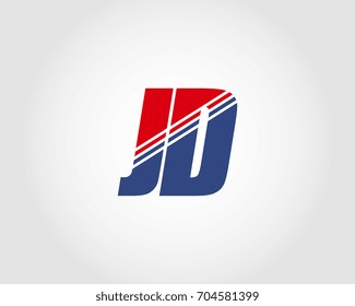 Letter J and D red and blue combination logo