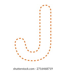 Letra J línea discontinua esquema versión de Ilustración vectorial naranja