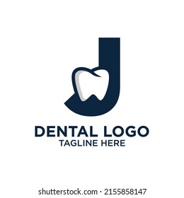 Letter J Dental Logo Design Template Inspiration, Vector Illustration.