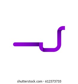 Letter J design typographic. unique and simple design with purple
