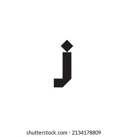 
letter j. diamond point simple symbol logo vector